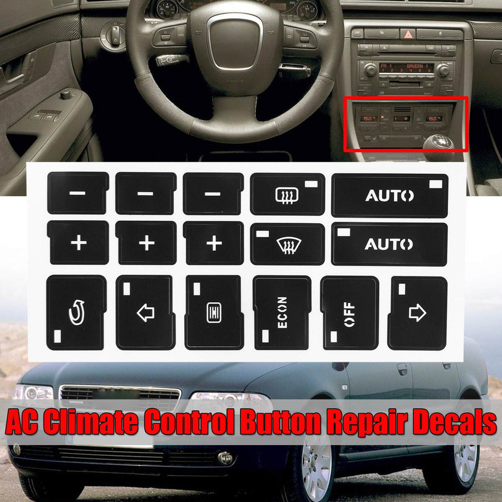 Air Condition AC Climate Control Button Repair Stickers Decals For Audi A4 B6 B7 2000 2001 2002 2003 2004