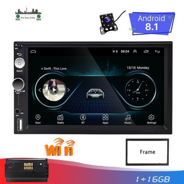 2 DIN Car Radio 7" Android Car Audio Multimedia Bluetooth Car Stereo + 8 IR Rear View Camera