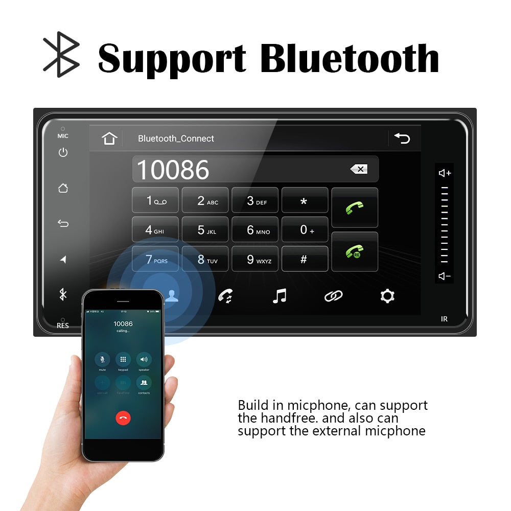 Car Stereo System Compatible with Toyota Android 8.1 Car Multimedia Stereo + 8IR Rear View Camera, GPS Bluetooth AUX USB Car Audio