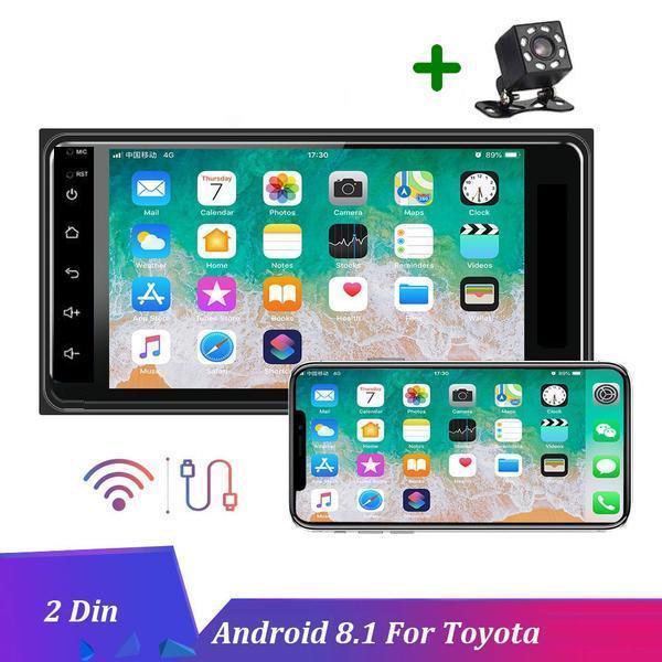 **Special** Toyota size Android 8.1 Car Multimedia Car Stereo + 8IR Rear View Camera, GPS Bluetooth AUX USB Car Audio