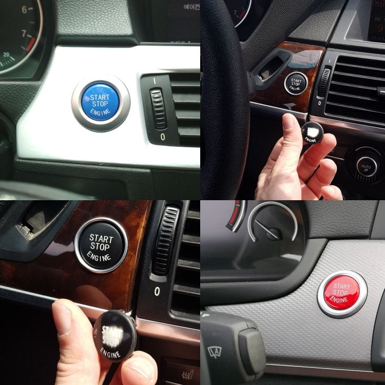 Black Car Engine START Button Replace Cover for BMW X1 X5 E70 X6 E71 Z4 E89 3 5 Series E90 E91 E60