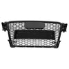 Front Sport Hex Mesh Honeycomb Hood Grill Gloss Black Suitable for Audi A4 / S4 B8 2008 2009 2010 2011 2012 For RS4