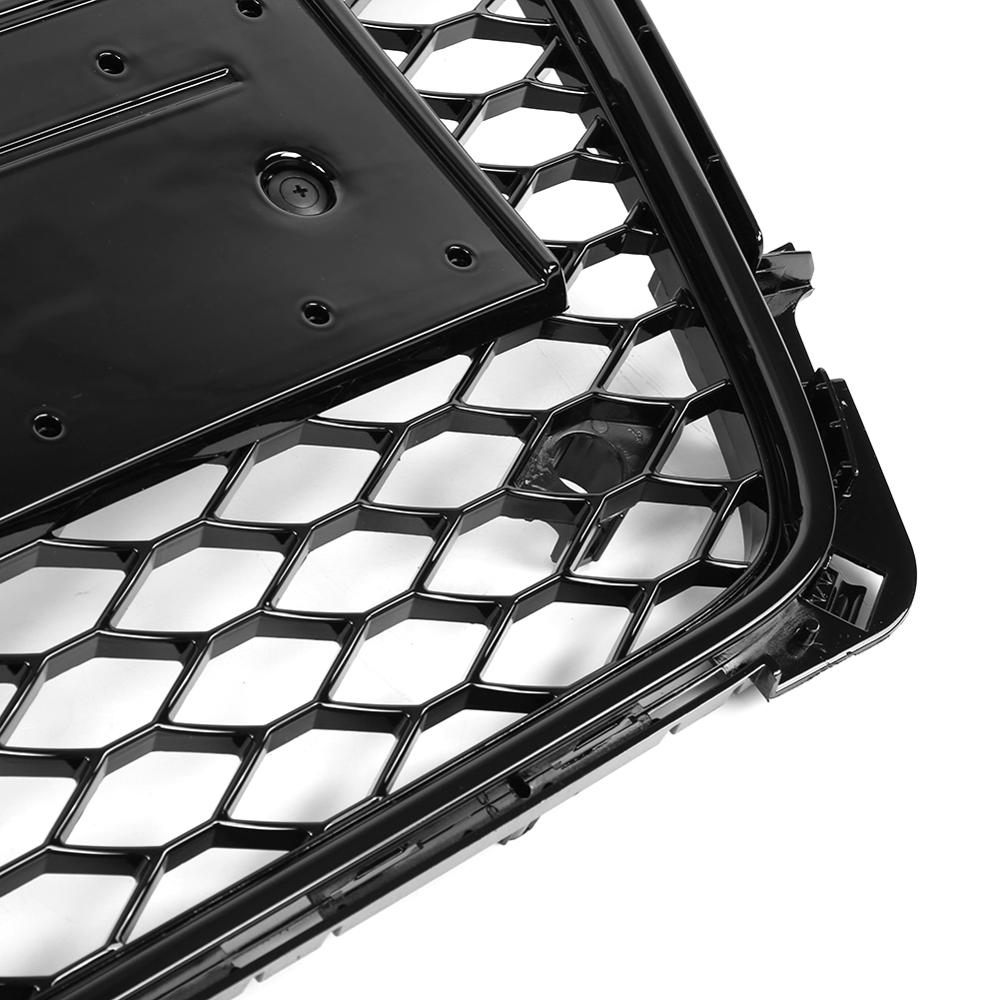 Front Sport Hex Mesh Honeycomb Hood Grill Gloss Black Suitable for Audi A4 / S4 B8 2008 2009 2010 2011 2012 For RS4