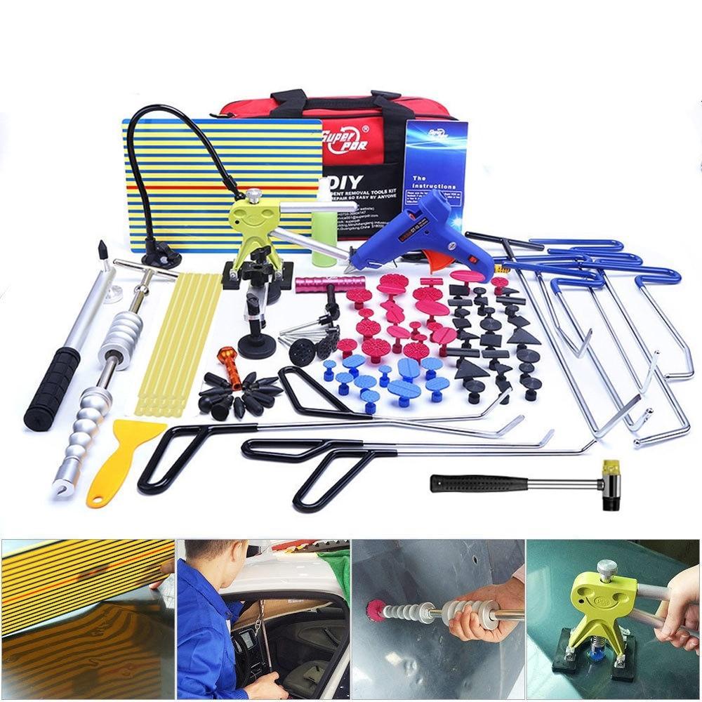 PDR Paintless Dent Repair Tool Set Car Dent Removal Repair Tool kit Stainless Steel Push Rods Crowbar Kit Car Body Repair Tools