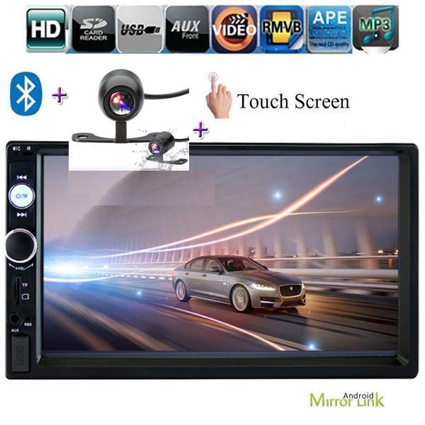 Car Stereo 2 DIN Head Unit with Rear View Camera, For Nissan, Toyota, Honda