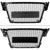 Front Sport Hex Mesh Honeycomb Hood Grill Gloss Black Suitable for Audi A4 / S4 B8 2008 2009 2010 2011 2012 For RS4