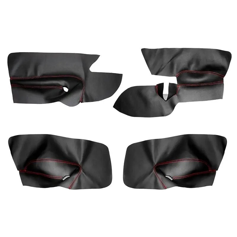 Door Cards Leather Upgrade Kit Full Set Red Thread Front and Rear Suit For VW Golf 5 MK5 Jetta 2005 - 2009