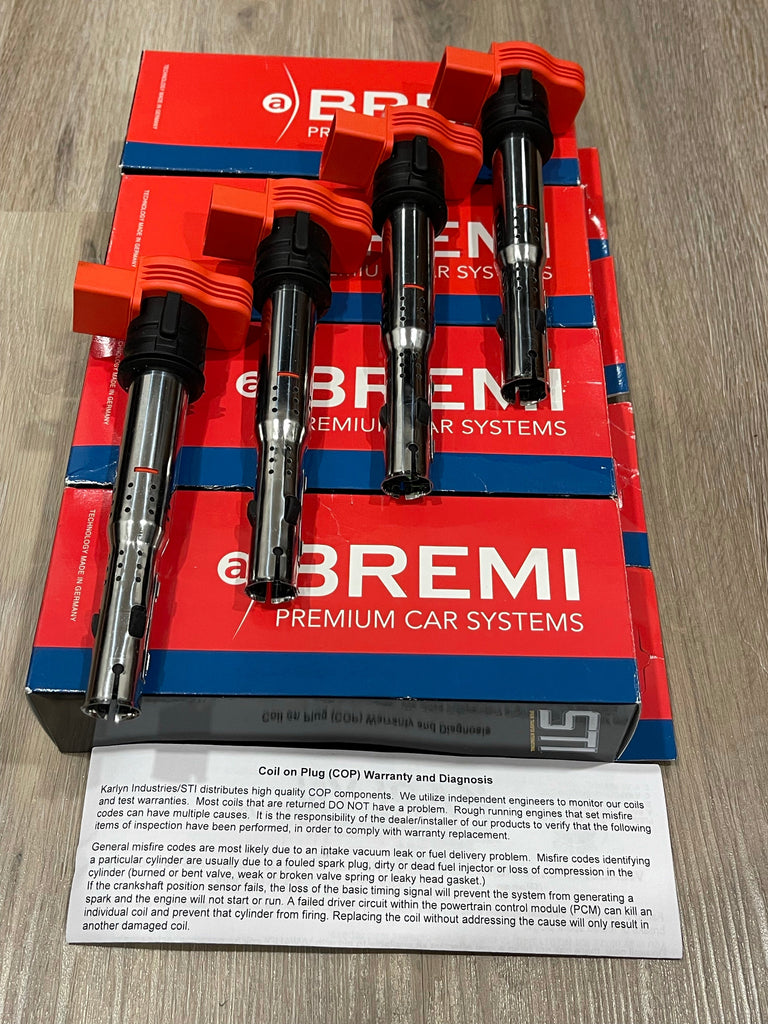 20128 Set of 4 x Bremi Audi R8 Coil Packs 06E905115G Ignition Coils Suit VW Audi 2.0T - Bremi 06E905115 G 06E 905 115 G BREMI 20128 EA113 Audi A3 vw Golf mk5 gti upgrade coil packs