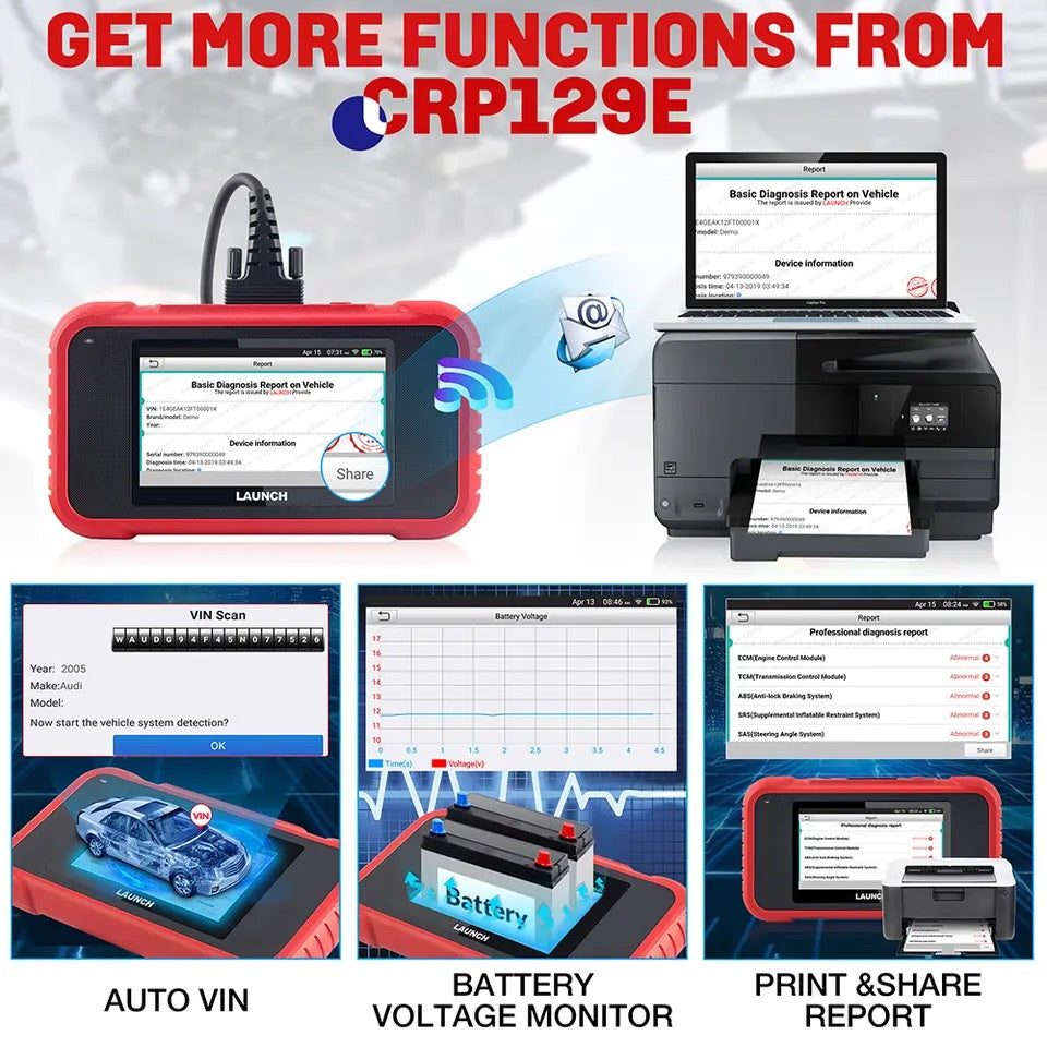 Launch X431 CRP129E OBD2 Diagnostic Tool for ENG/AT/ABS/SRS Multi-language free update CRP123E CRP129 CRP123 Creader VIII OBD2, EOBD, JOBD , KOBD , CRP129E