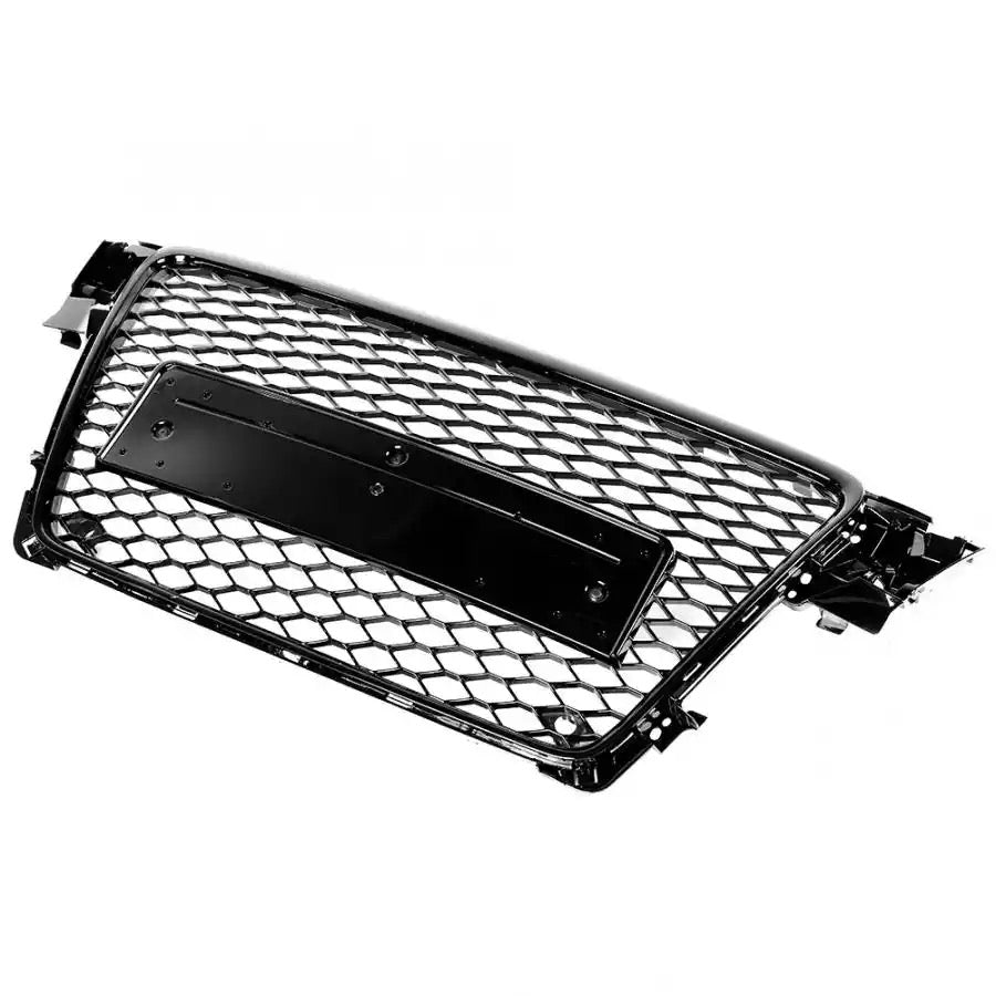 Front Sport Hex Mesh Honeycomb Hood Grill Gloss Black Suitable for Audi A4 / S4 B8 2008 2009 2010 2011 2012 For RS4