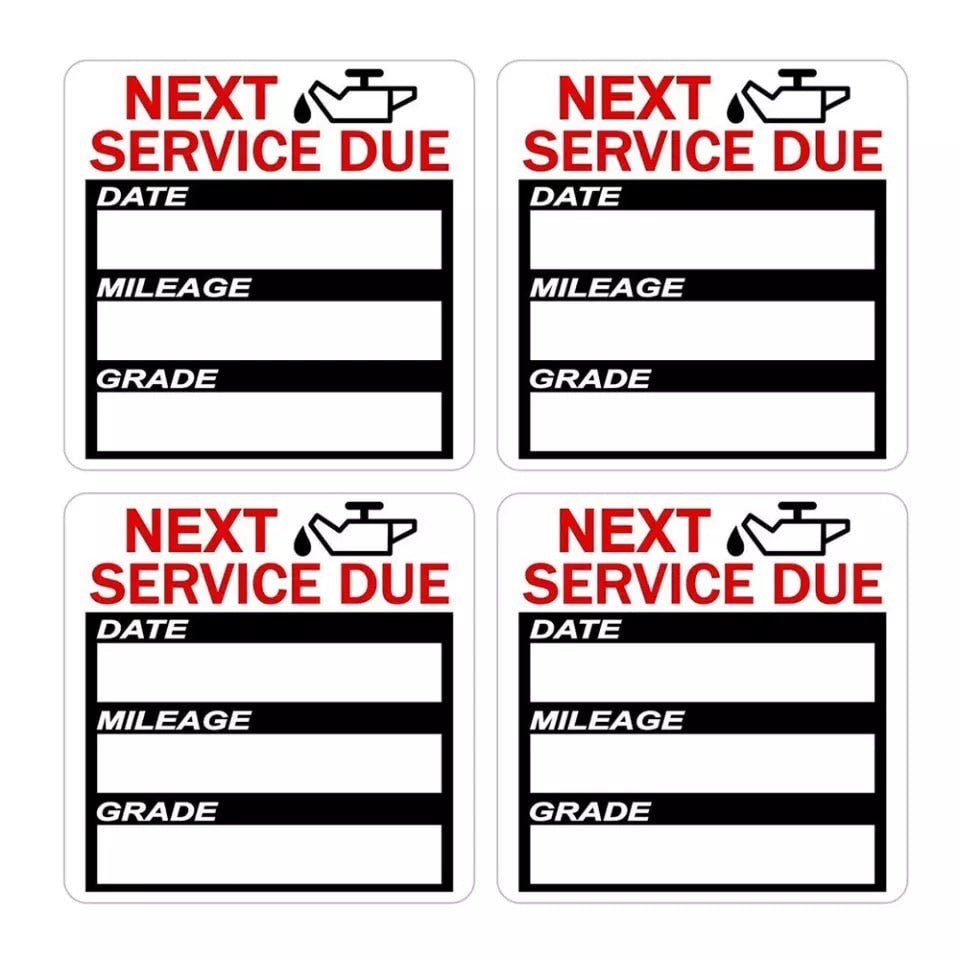 100 PCS Oil Change Service Reminder Windscreen Stickers