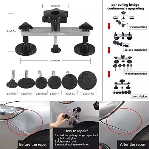 PDR Dent Puller Repair Tools Kit Car Dent Bridge Puller Set Repair 1-9cm Car Dent for Auto Repair Tool  Removing Dents Repair