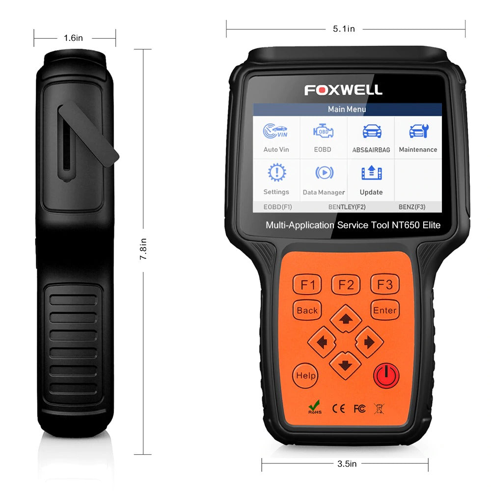 FOXWELL NT650 Elite OBD2 Automotive Scanner ABS SRS DPF Oil Reset Code Reader Professional OBD Car Diagnostic Tool OBD2 Scanner