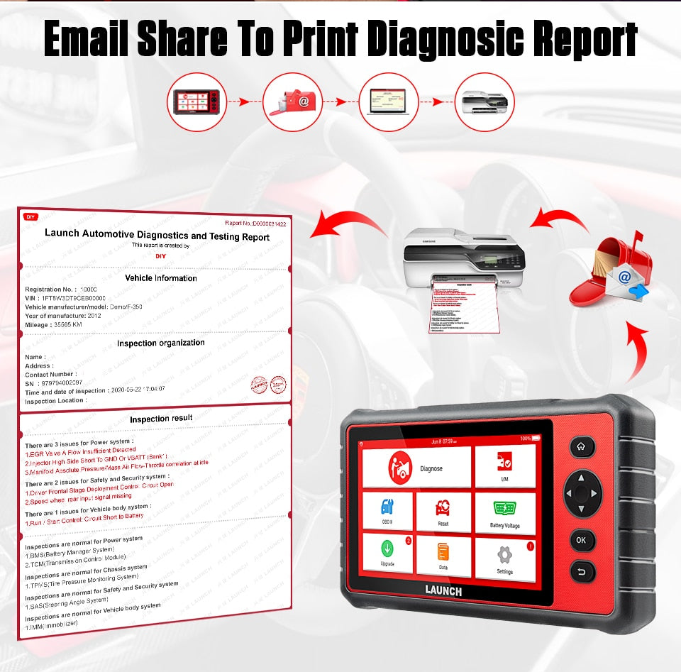 LAUNCH X431 CRP909E Professional Full System Car Scan Tool TPMS DPF IMMO 15 Reset OBDII OBD2 Scanner CRP909