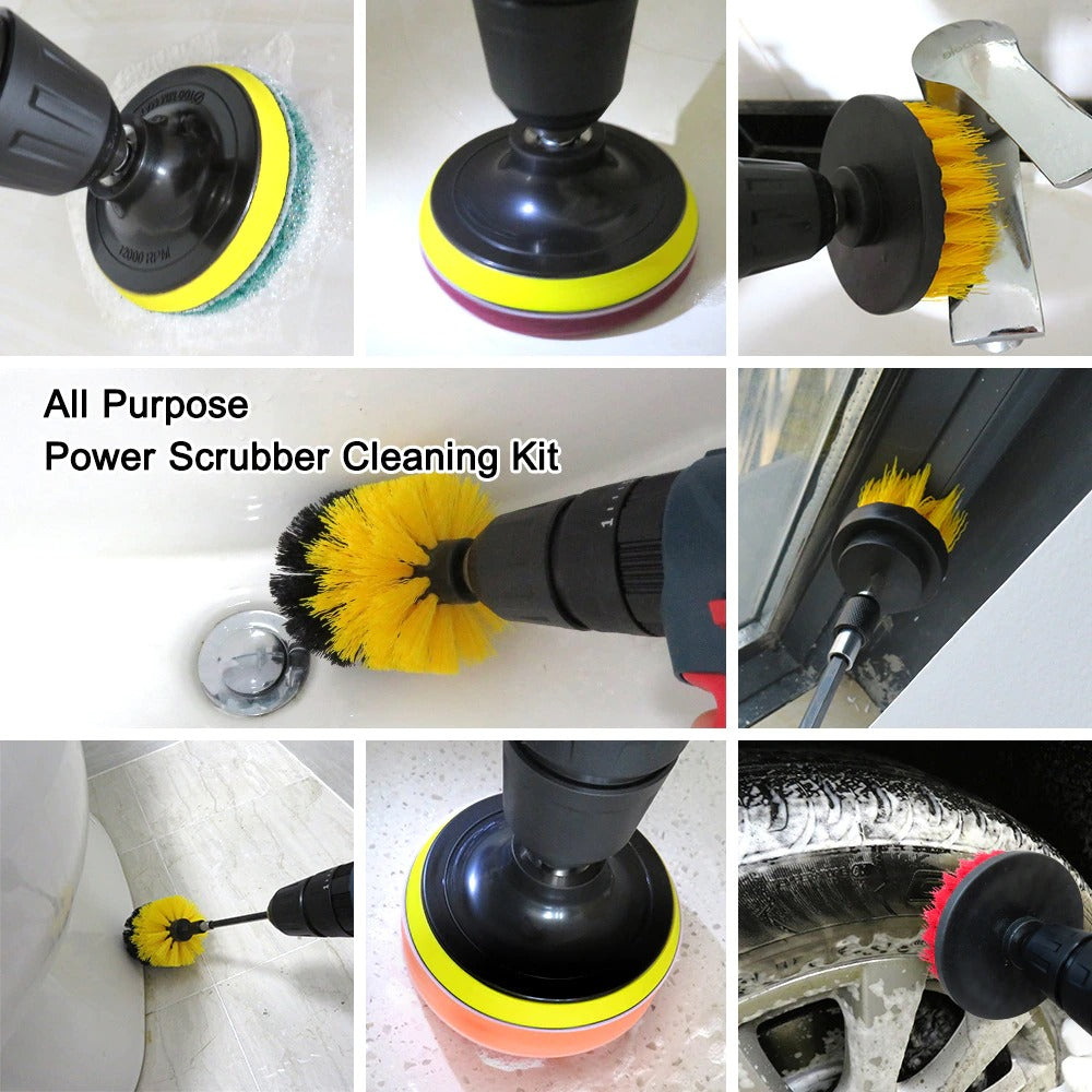 14Pcs Drill Brush Cleaner Kit Power Scrubber for Cleaning Bathroom Bathtub Cleaning Brushes Scrub Drill Car Cleaning Tools