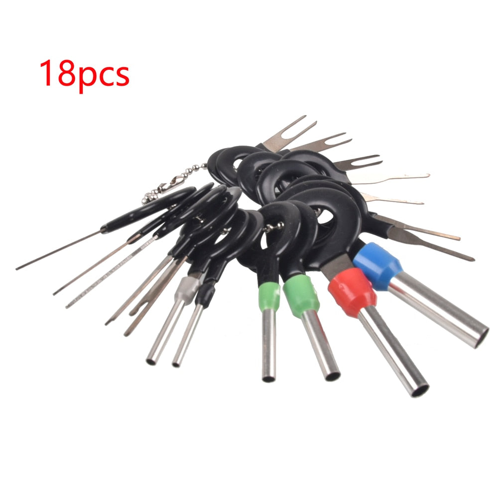 18Pcs/Set Terminal Removal Kit, Car Electrical Wiring Crimp Connector Pin Extractor Stereo