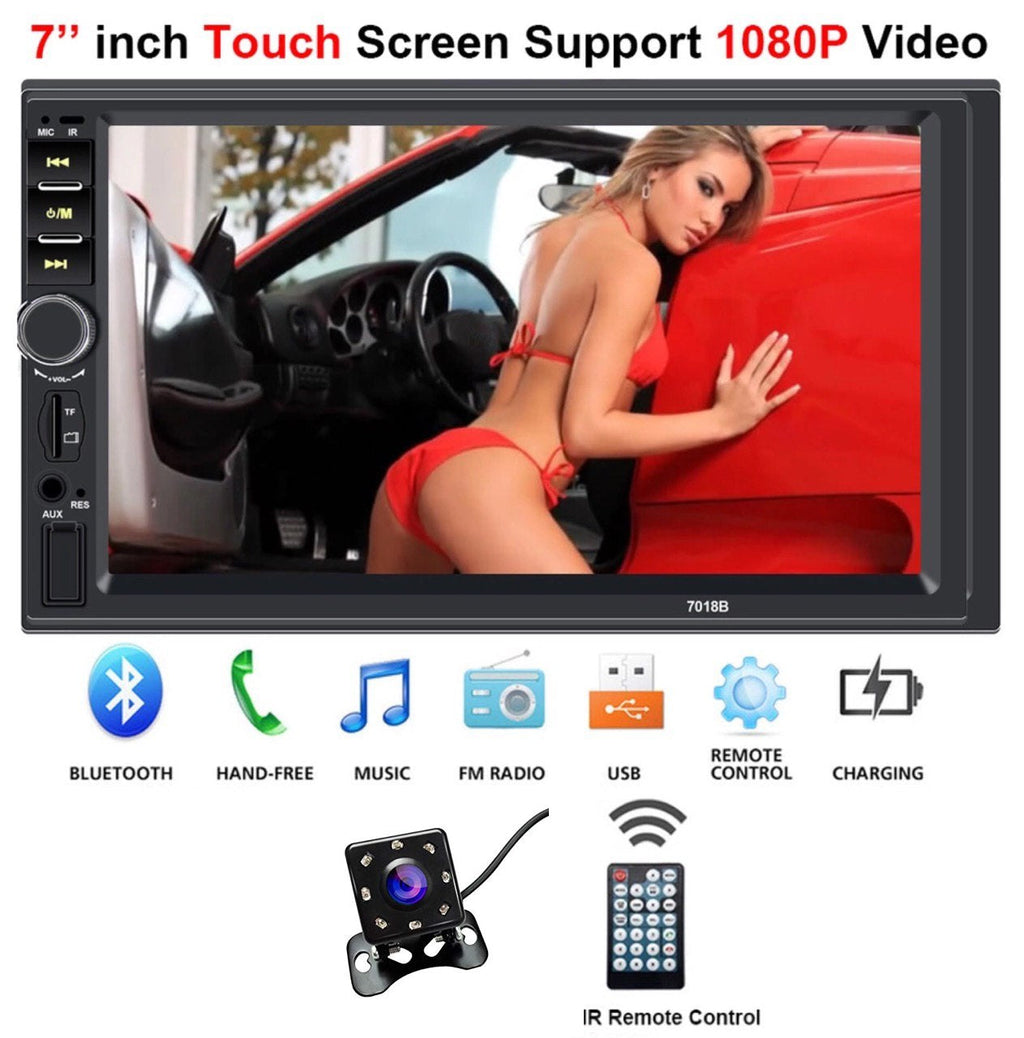 SPECIAL ** Car Stereo 4x45W 2 Din 7'' LCD Radio Player + Rear View