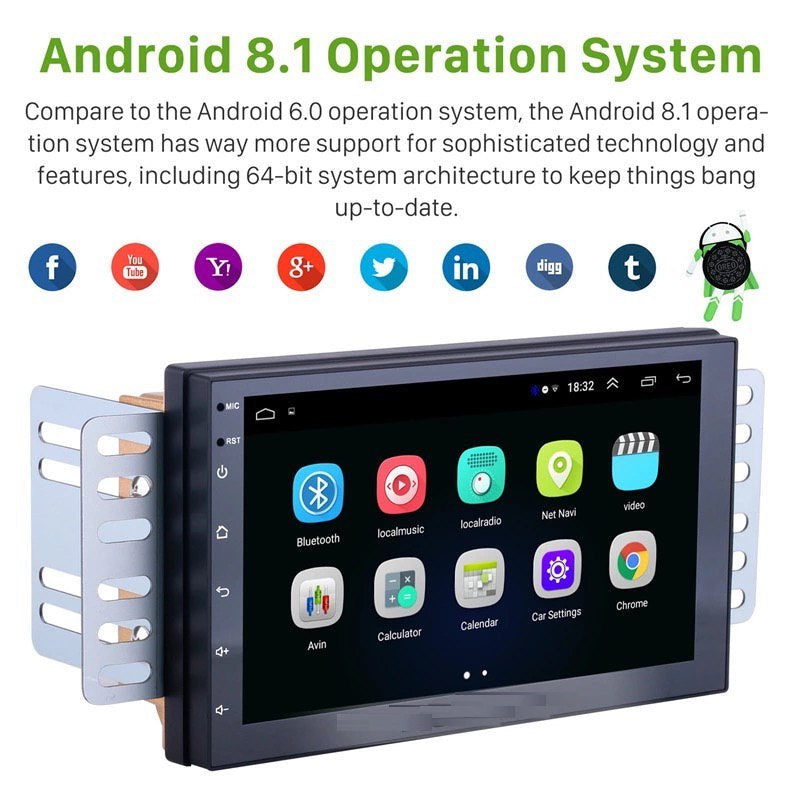 2 Din Car Stereo RAM 2G + 32G CarPlay / Android Auto, GPS, WiFi Universal Head Unit