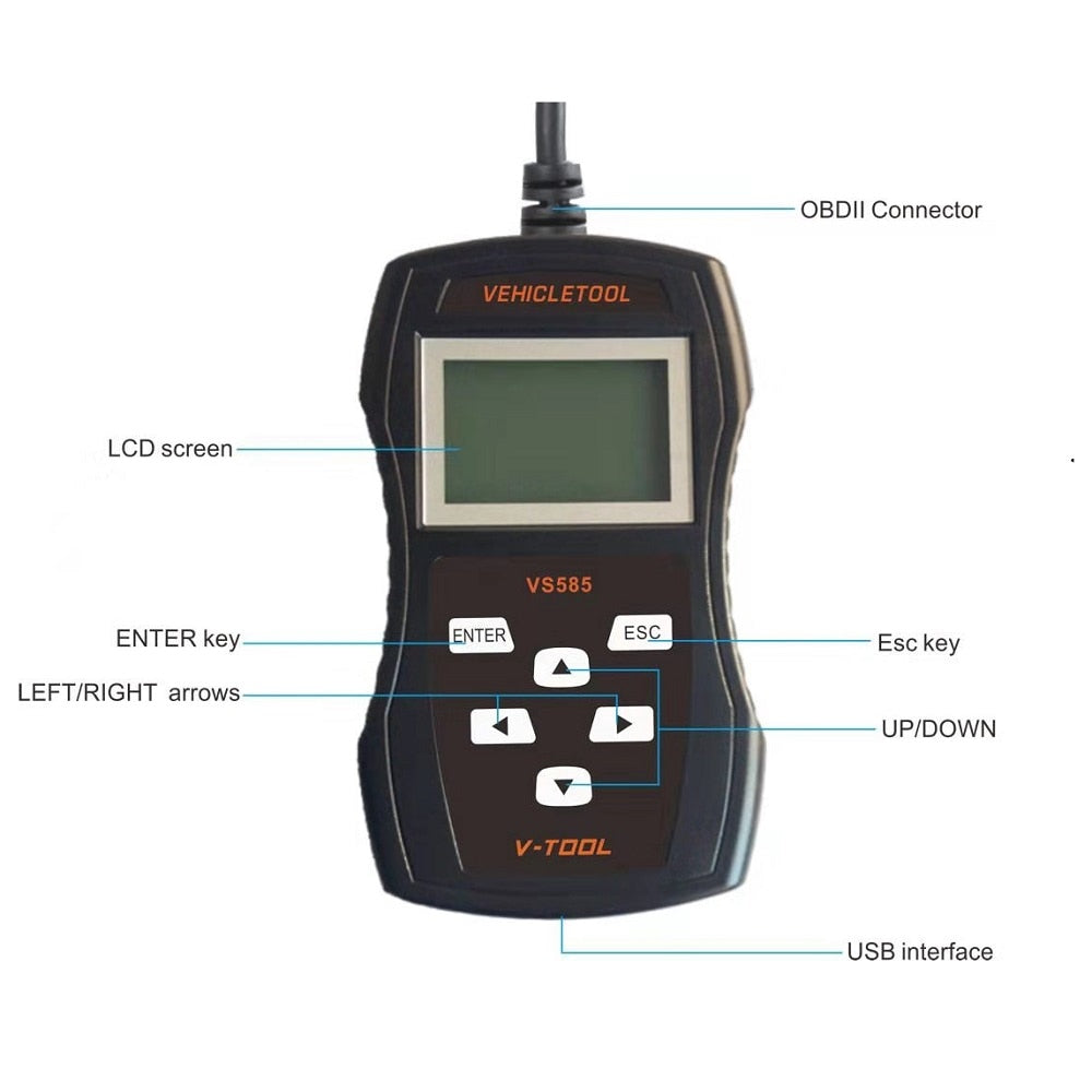 Eobd Obd2 CAN VAG Code Reader Obd2 Scanner Automotive Scan Tool Suitable for Audi/ Seat/ Skoda/ Jetta/ Golf / Beetle/ Touareg/ GTI/ Passat