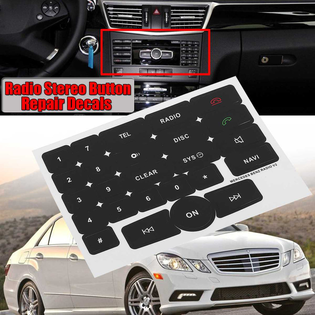 Stereo Button Repair Decals Stickers For Mercedes For Benz Radio V2 Repair Car Stickers