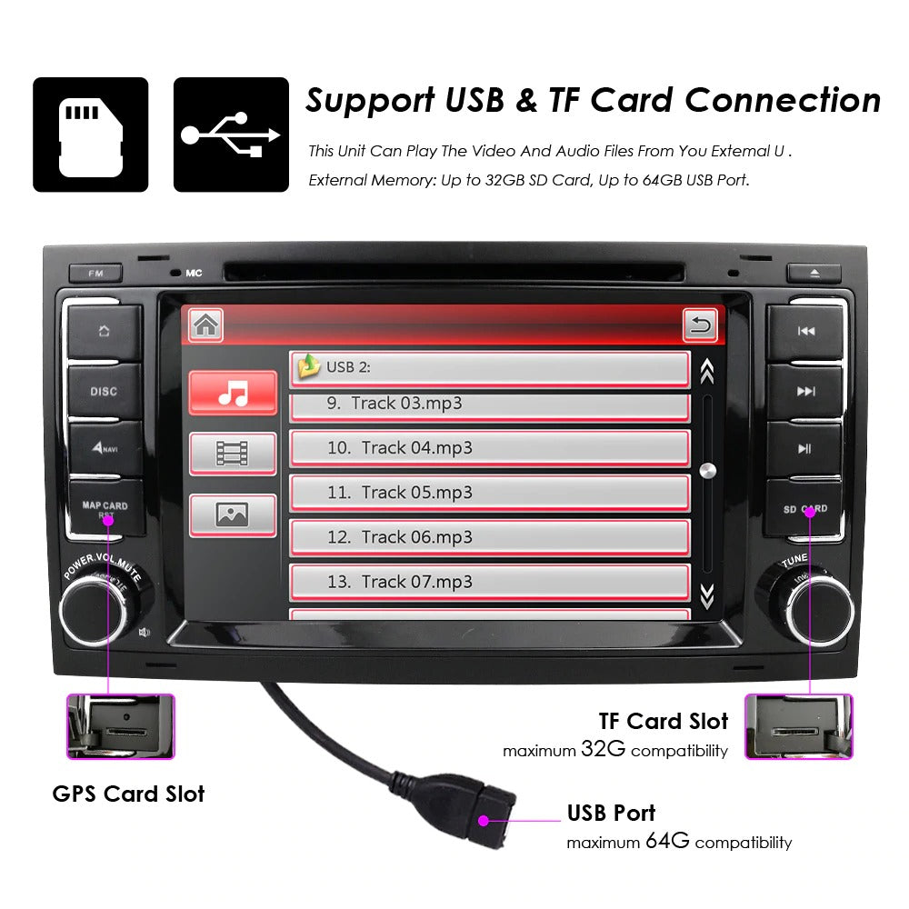 Car DVD Multimedia Player Suit Volkswagen Touareg T5 Multivan car DVD player GPS navigation Radio Stereo TV SWC BT