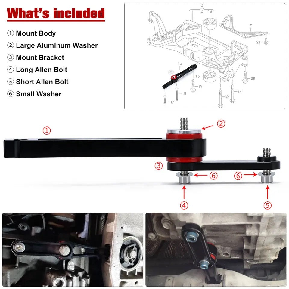 Dog Bone Engine Mount Kit Suitable For VW Golf 5 MK5 6 MK6 Jetta 2.0T FSI TSI