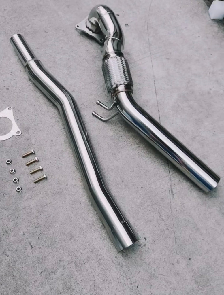 KCP 3” Stainless Steel Exhaust Decat Downpipe Suit For VW Golf 6 R 2.0T AWD / AUDI 8P AWD A3 / S3