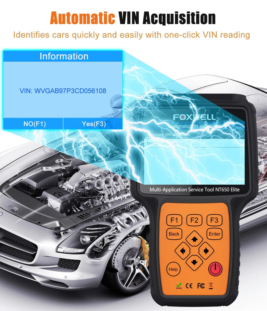 FOXWELL NT650 Elite OBD2 Automotive Scanner ABS SRS DPF Oil Reset Code Reader Professional OBD Car Diagnostic Tool OBD2 Scanner