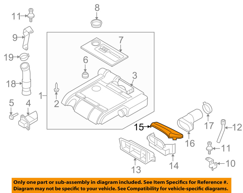 Genuine VW Golf GTI GTX Audi A3 Air Intake Duct Cover for 2.0T Volkswa